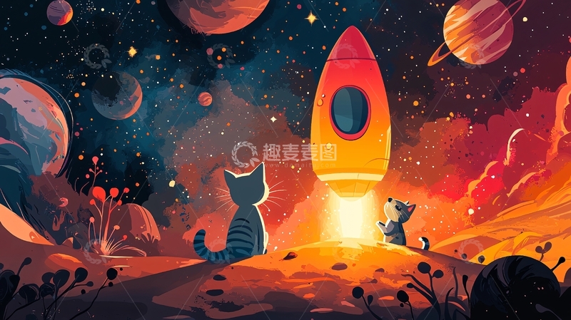 高清大图下载【趣麦麦图】宇宙飞船发射