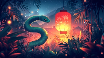梦幻森林蛇灯笼