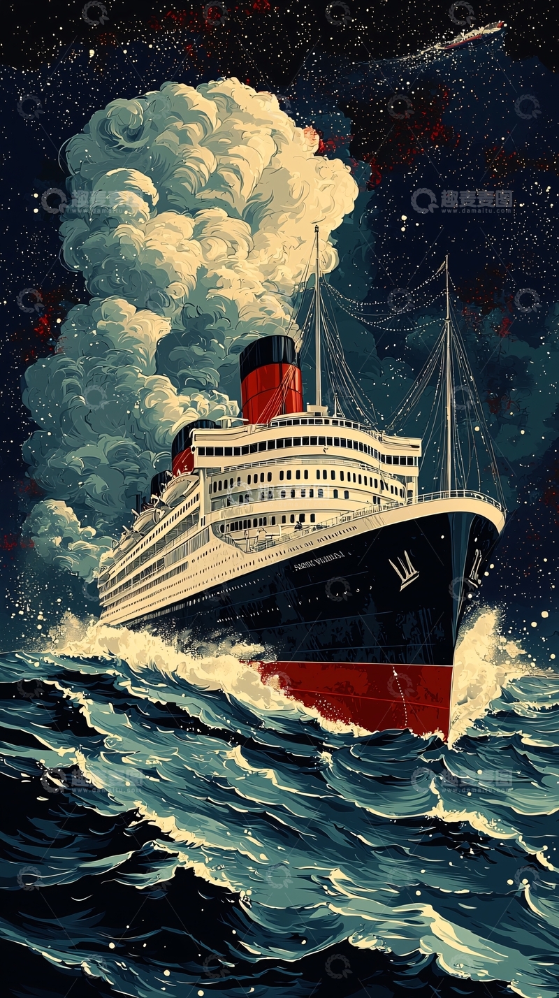 高清大图下载【趣麦麦图】夜航邮轮