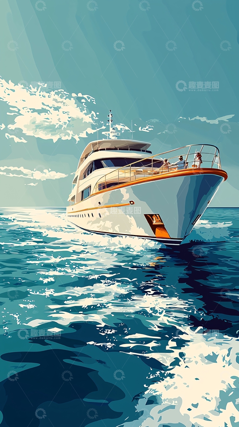 高清大图下载【趣麦麦图】豪华游艇大海航行