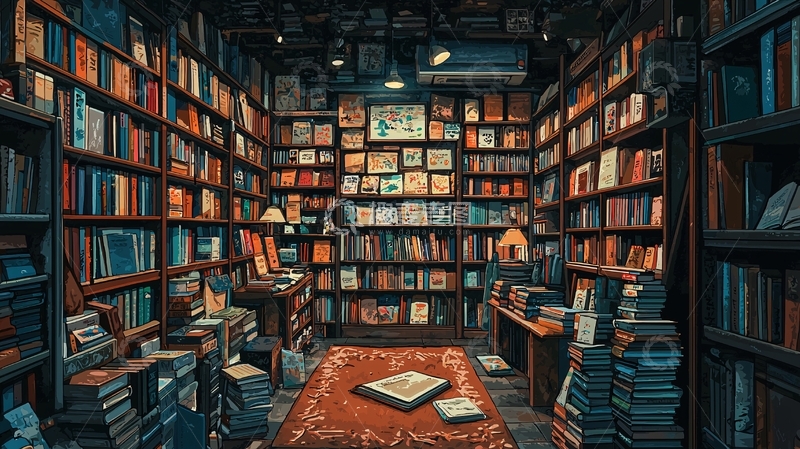 高清大图下载【趣麦麦图】书籍堆满的房间