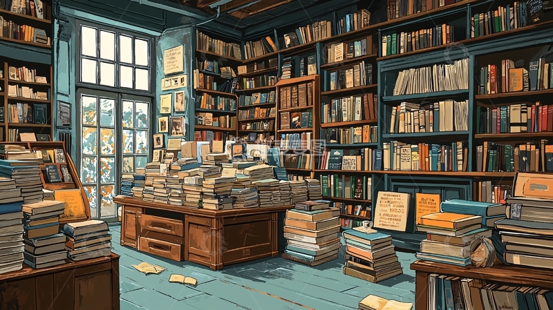 高清大图下载【趣麦麦图】复古书店