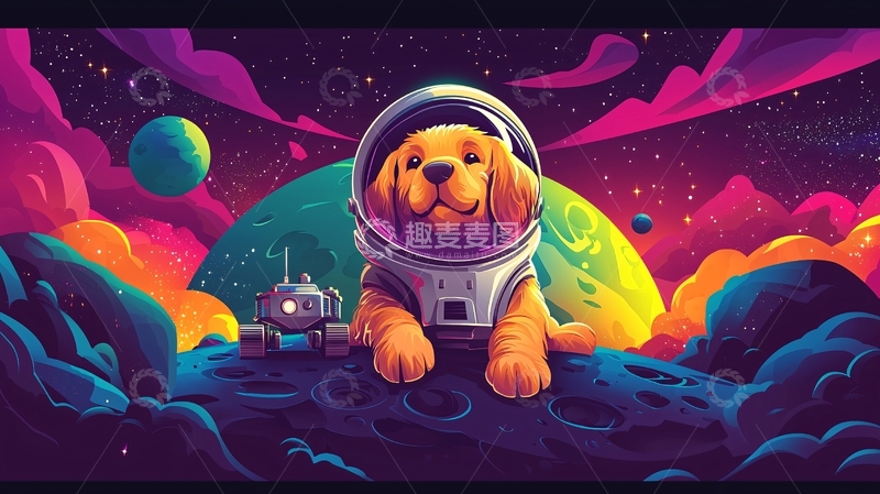高清大图下载【趣麦麦图】太空狗