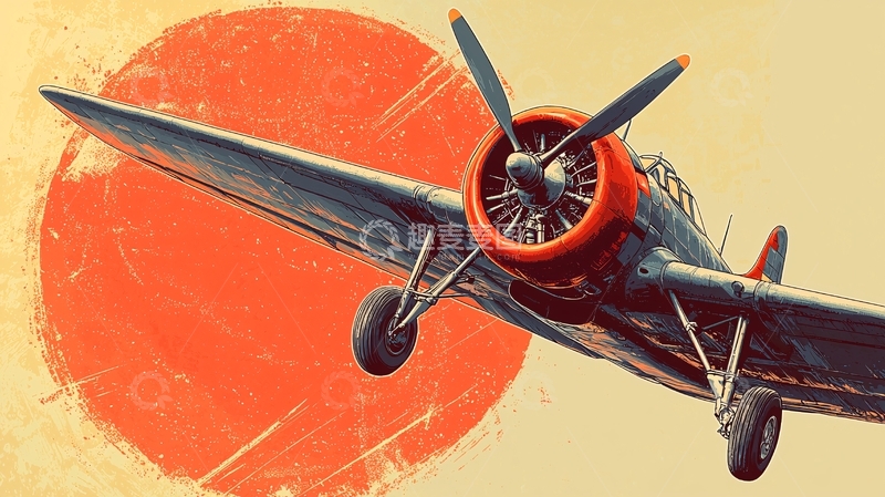高清大图下载【趣麦麦图】复古飞机