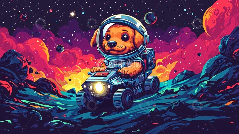 高清大图下载【趣麦麦图】太空狗狗