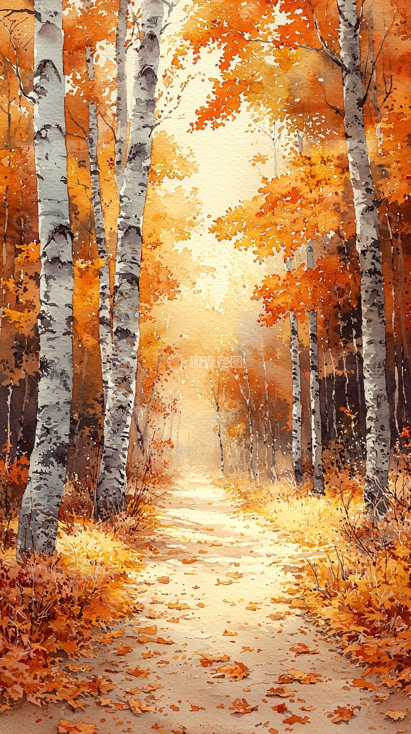高清大图下载【趣麦麦图】秋日森林小路