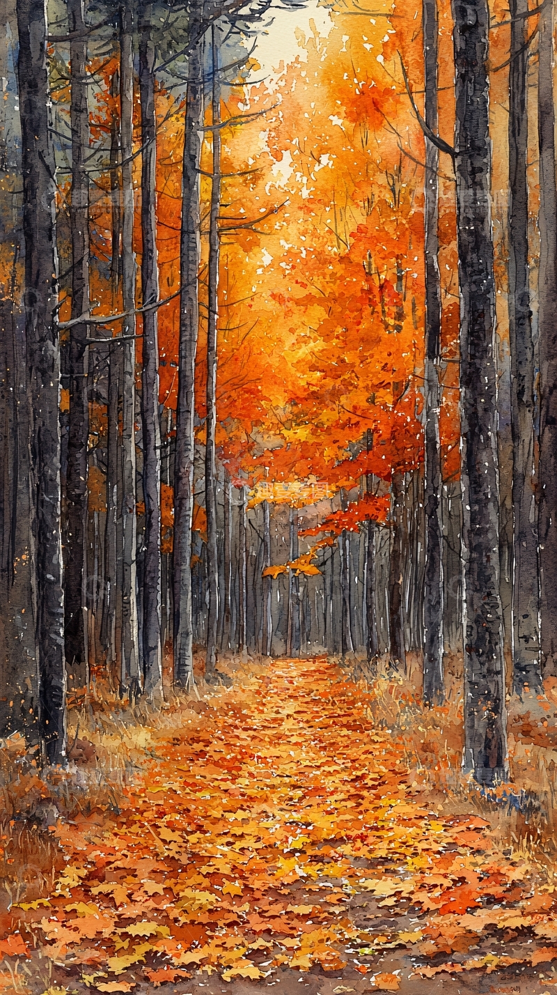 高清大图下载【趣麦麦图】秋日森林小路