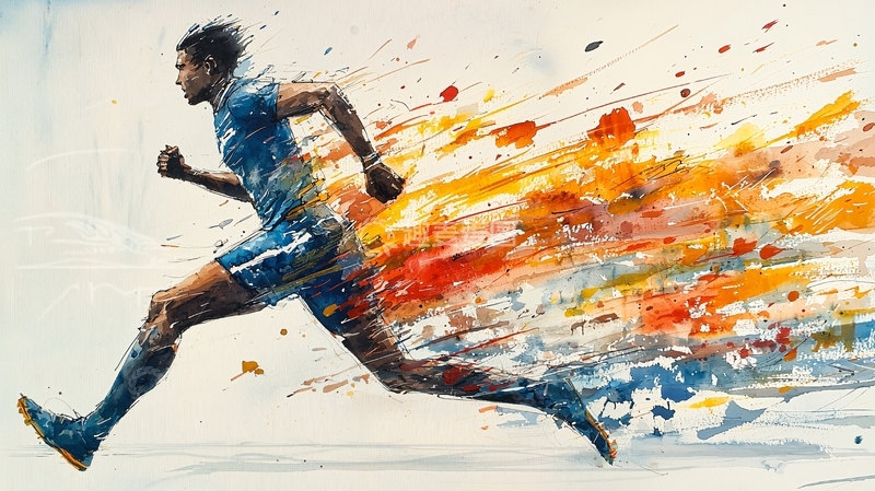 高清大图下载【趣麦麦图】奔跑的运动员