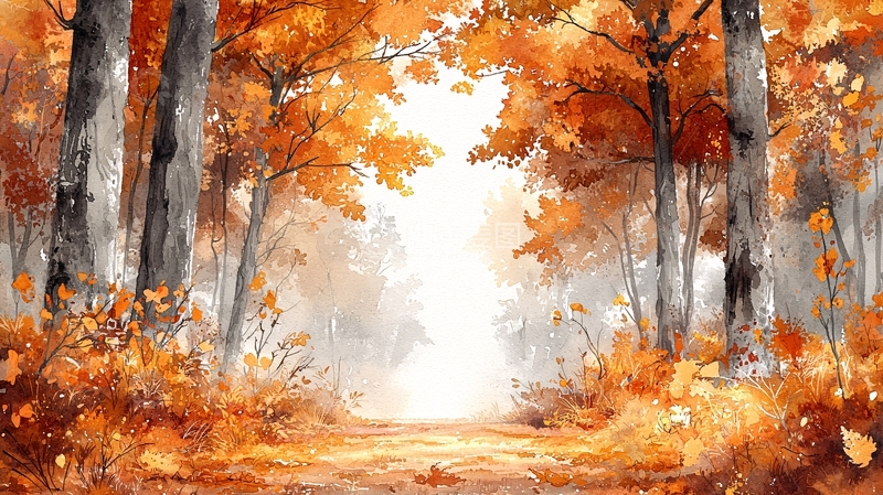 高清大图下载【趣麦麦图】秋季森林小路