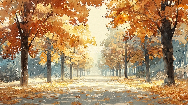 高清大图下载【趣麦麦图】秋日树林小路