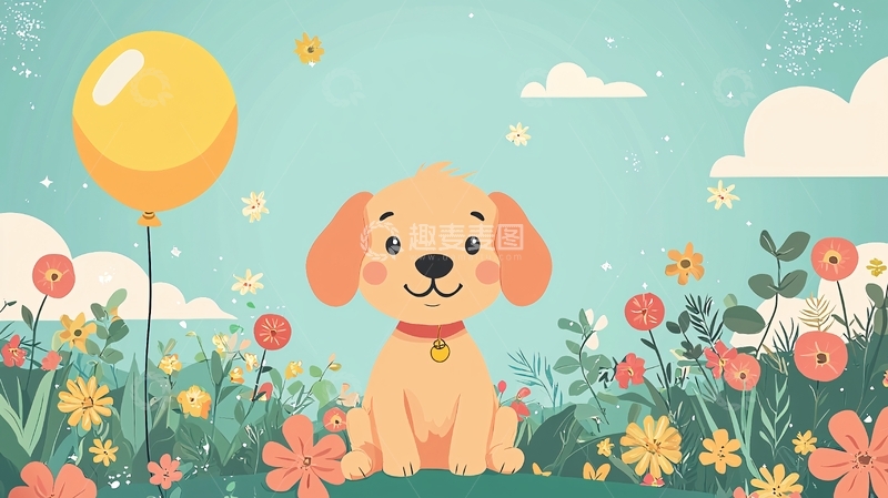 高清大图下载【趣麦麦图】卡通小狗