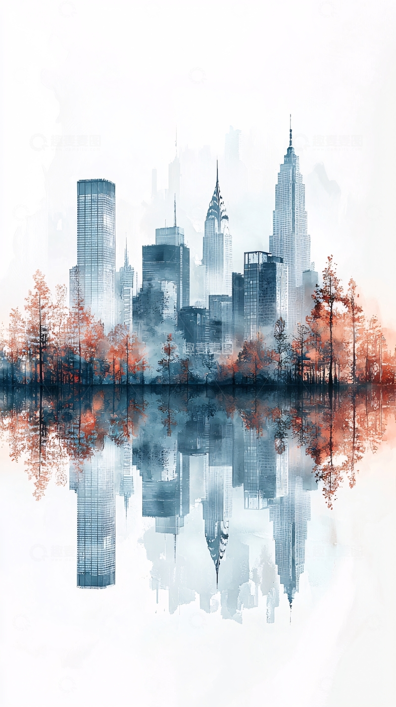 高清大图下载【趣麦麦图】纽约城市剪影