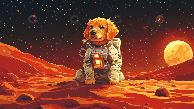高清大图下载【趣麦麦图】太空狗狗