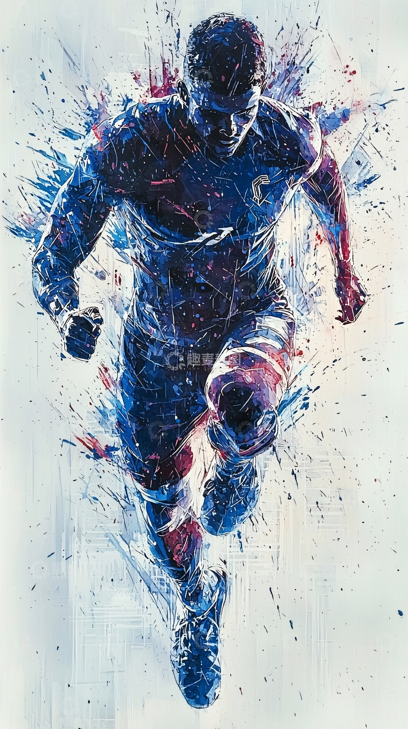 高清大图下载【趣麦麦图】蓝色运动健将