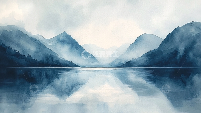 高清大图下载【趣麦麦图】水墨山水画899