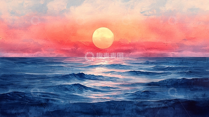 高清大图下载【趣麦麦图】日落海景