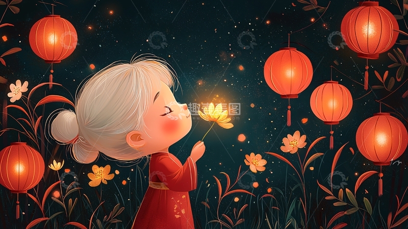 高清大图下载【趣麦麦图】红色古装女孩