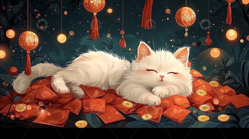 高清大图下载【趣麦麦图】萌宠睡红包