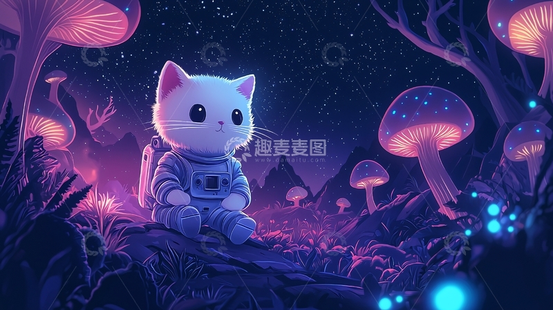 高清大图下载【趣麦麦图】太空猫
