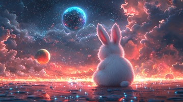 星空下的兔子