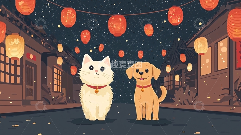 高清大图下载【趣麦麦图】夜晚街景