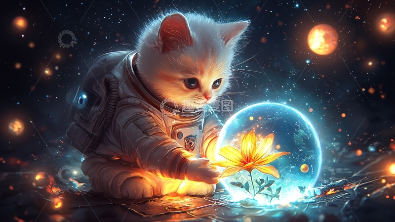 高清大图下载【趣麦麦图】太空猫