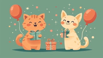两只可爱猫咪生日礼物