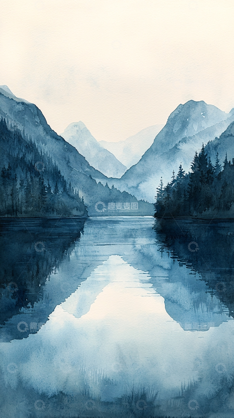 高清大图下载【趣麦麦图】水墨山水画901