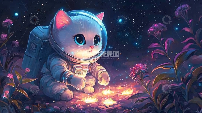 高清大图下载【趣麦麦图】太空猫