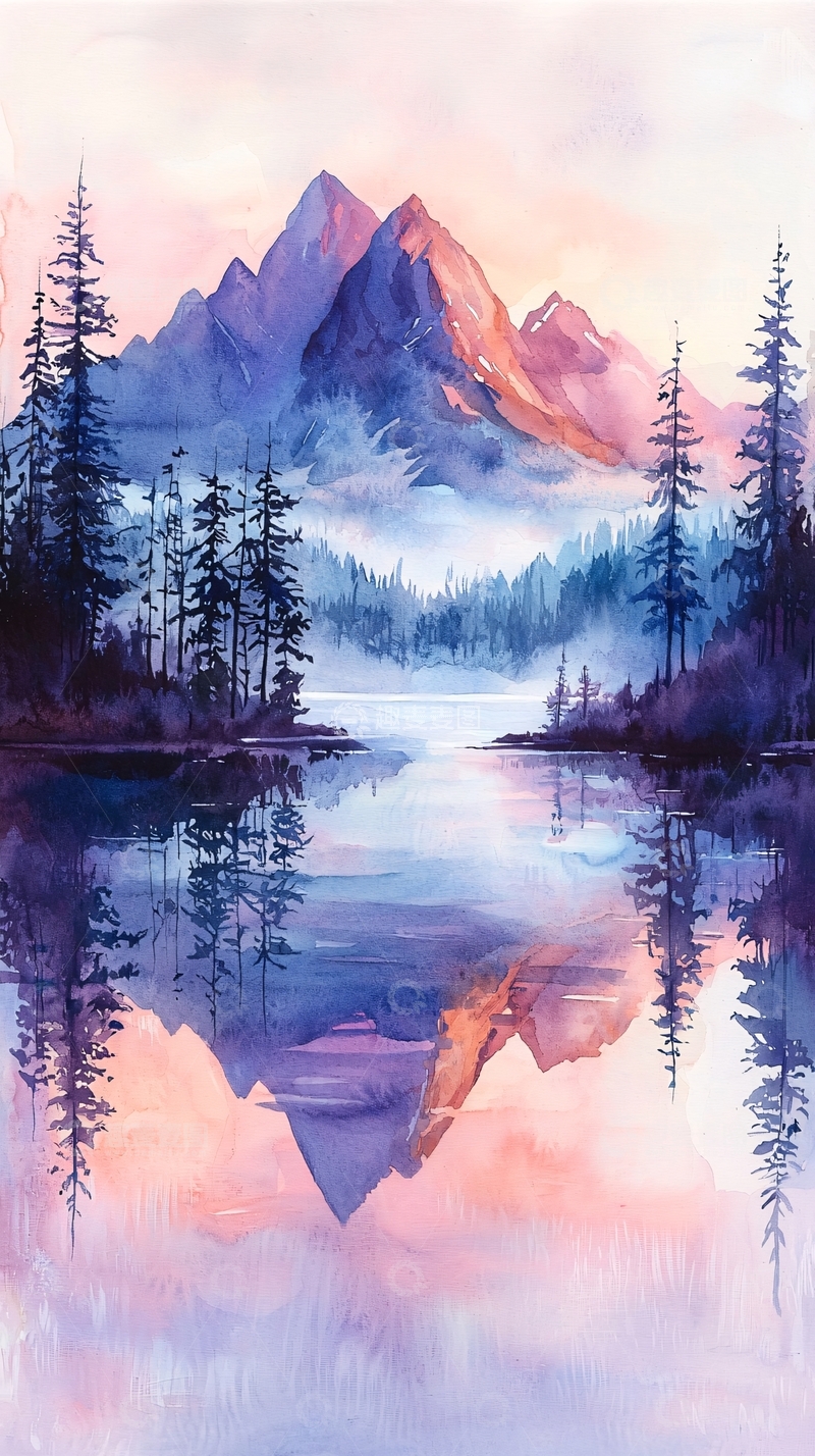 高清大图下载【趣麦麦图】水彩画风景