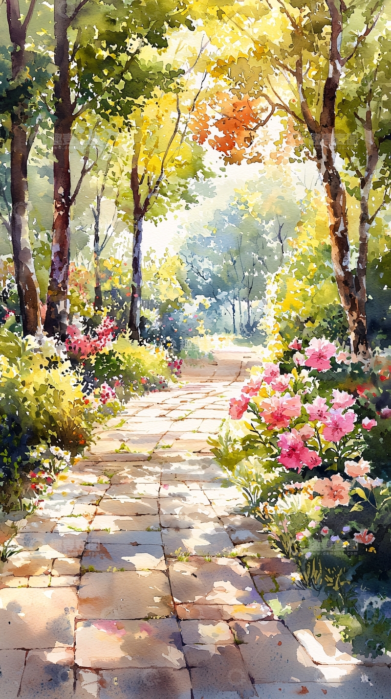 高清大图下载【趣麦麦图】阳光洒满林间小路