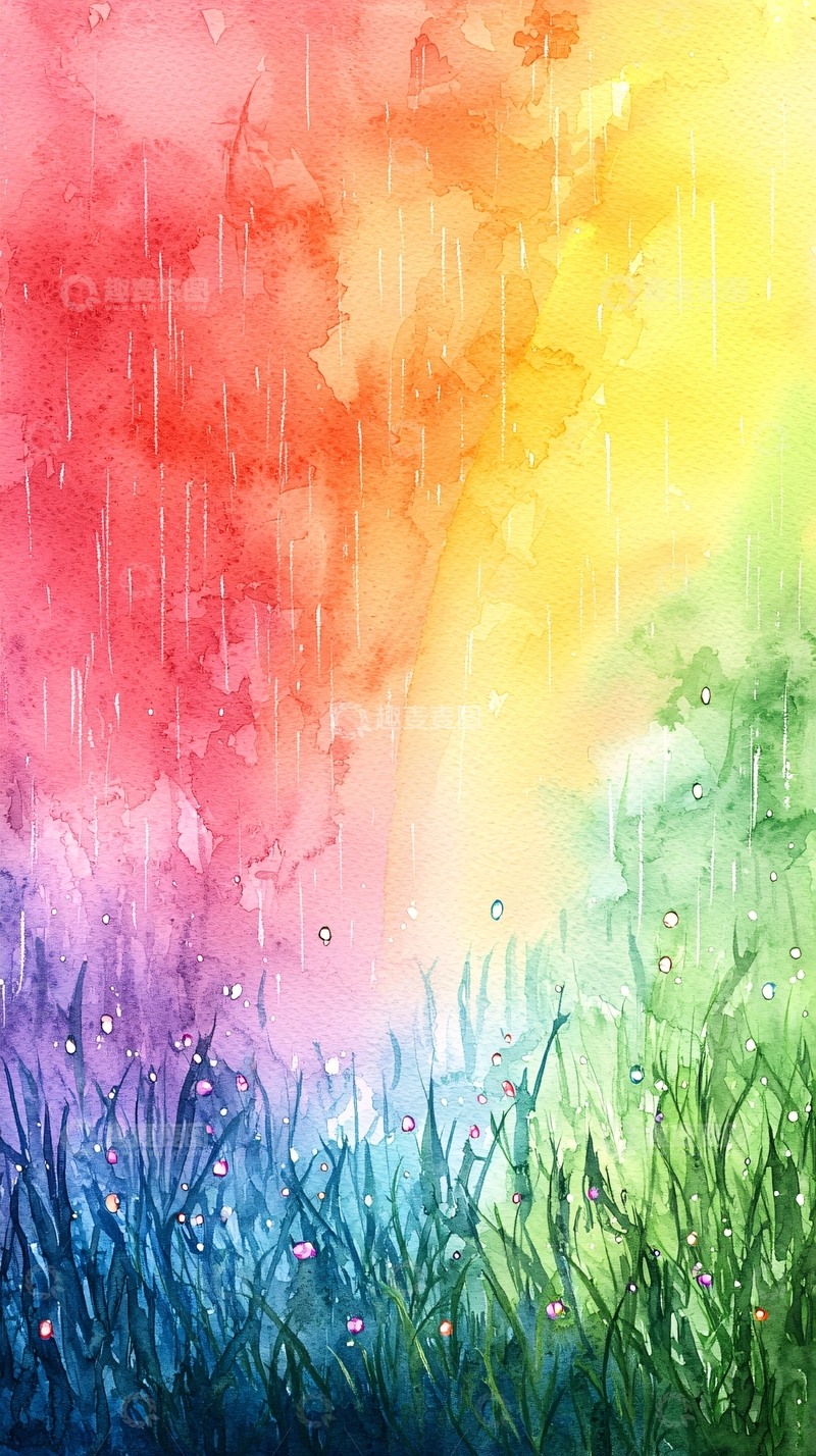 高清大图下载【趣麦麦图】彩虹雨