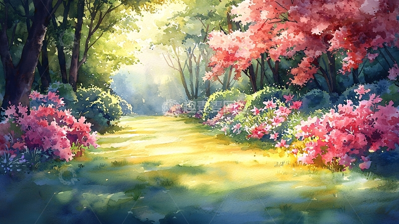 高清大图下载【趣麦麦图】阳光森林小路