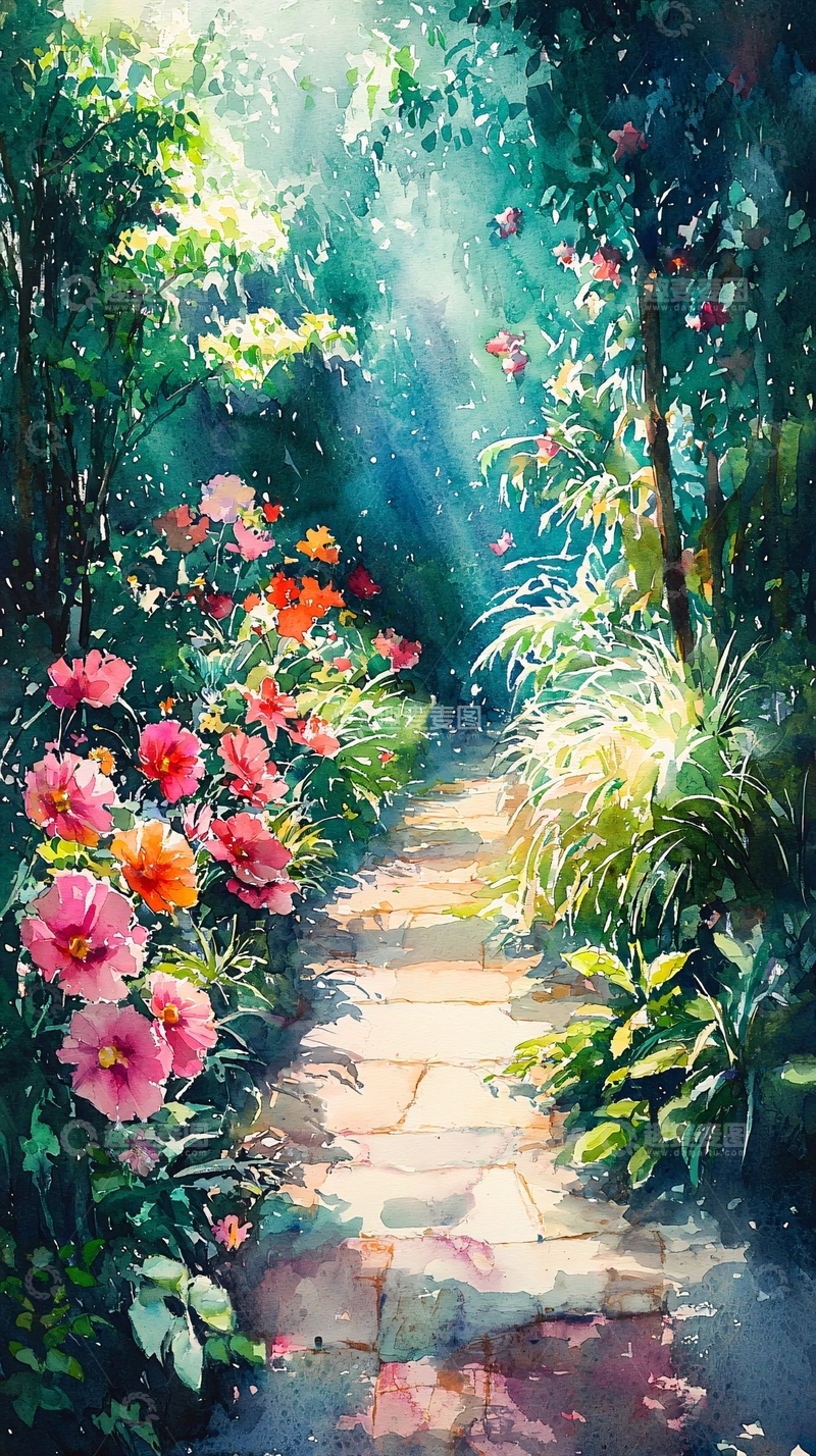 高清大图下载【趣麦麦图】阳光森林小路
