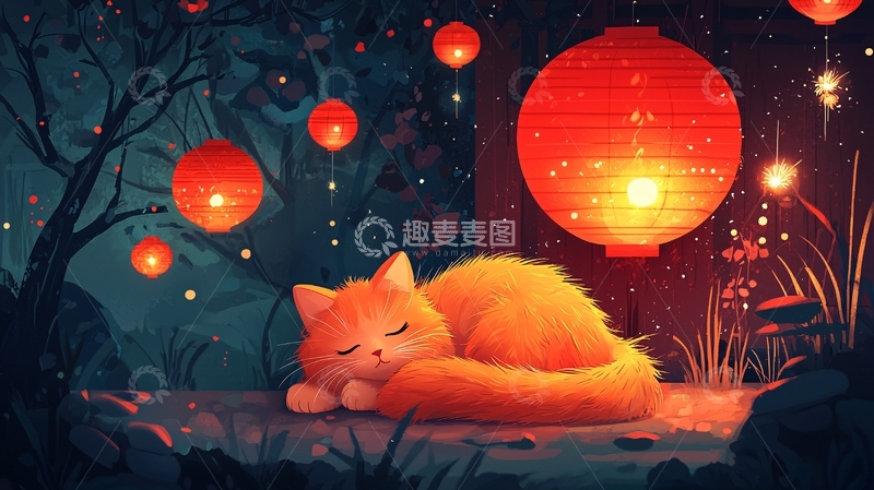 高清大图下载【趣麦麦图】森林小猫