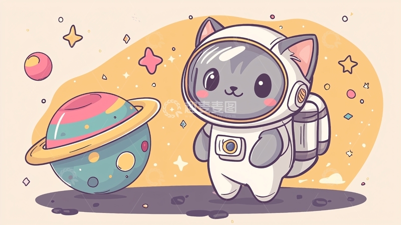 高清大图下载【趣麦麦图】太空猫