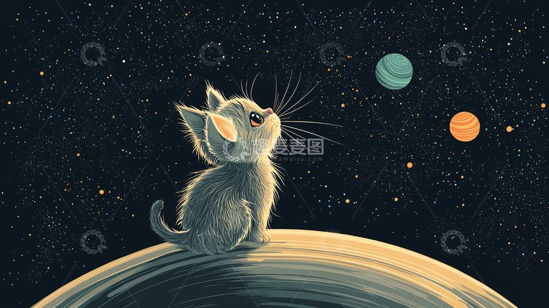 高清大图下载【趣麦麦图】太空猫咪