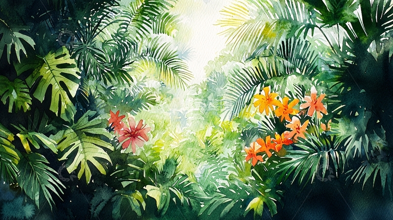 高清大图下载【趣麦麦图】热带雨林景观图