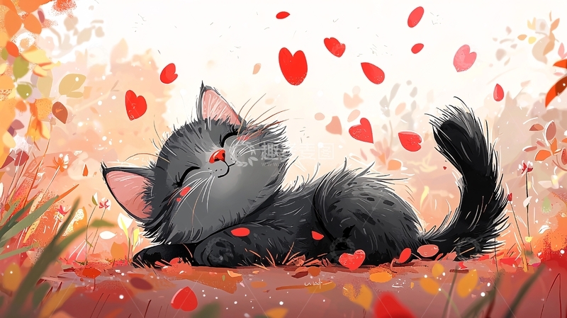 高清大图下载【趣麦麦图】可爱小黑猫