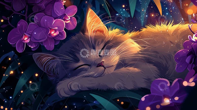高清大图下载【趣麦麦图】猫咪睡着