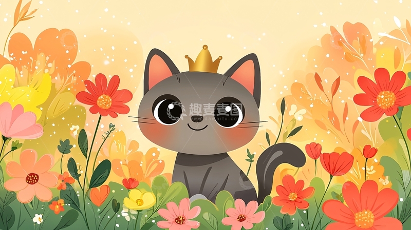 高清大图下载【趣麦麦图】戴皇冠的小猫