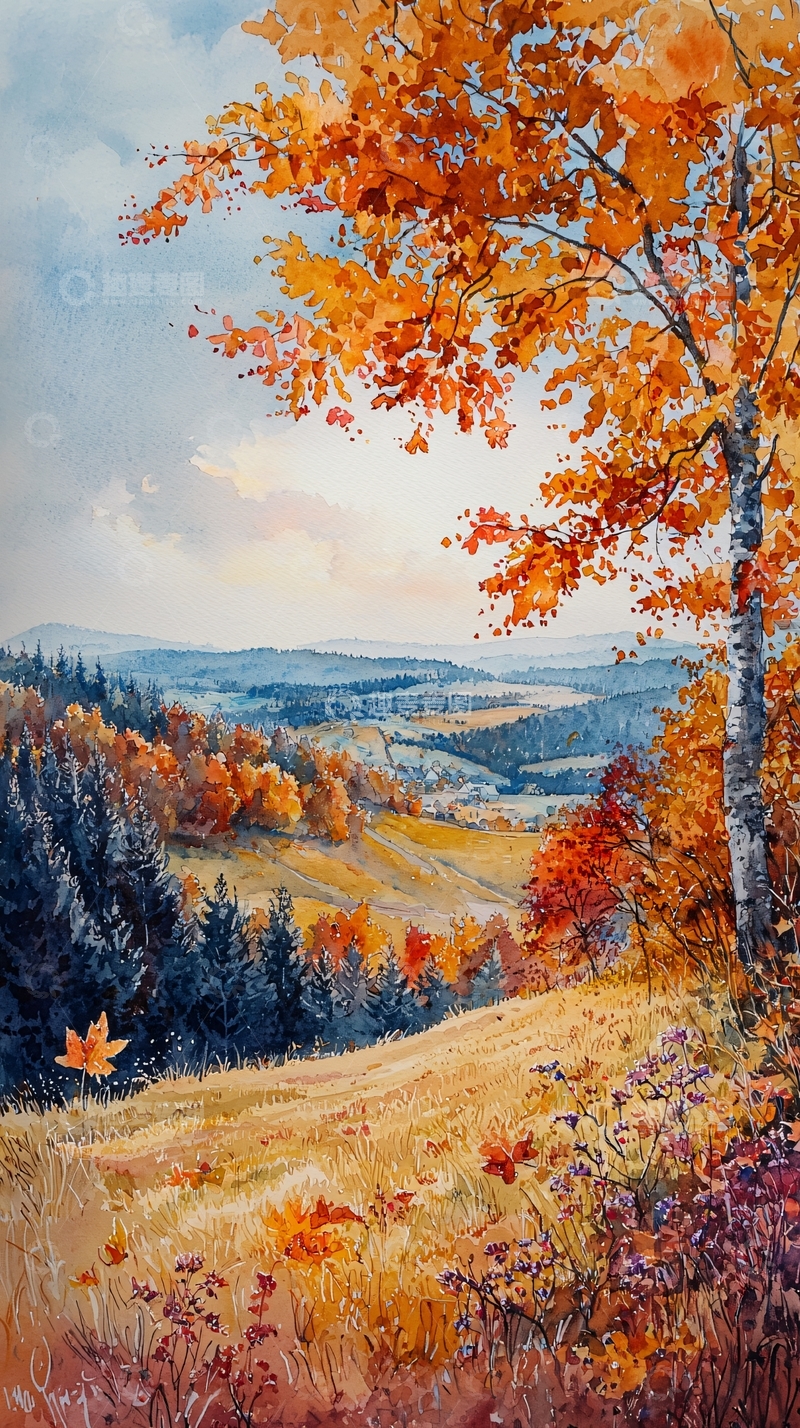高清大图下载【趣麦麦图】秋日山林景色
