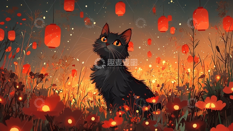 高清大图下载【趣麦麦图】黑猫