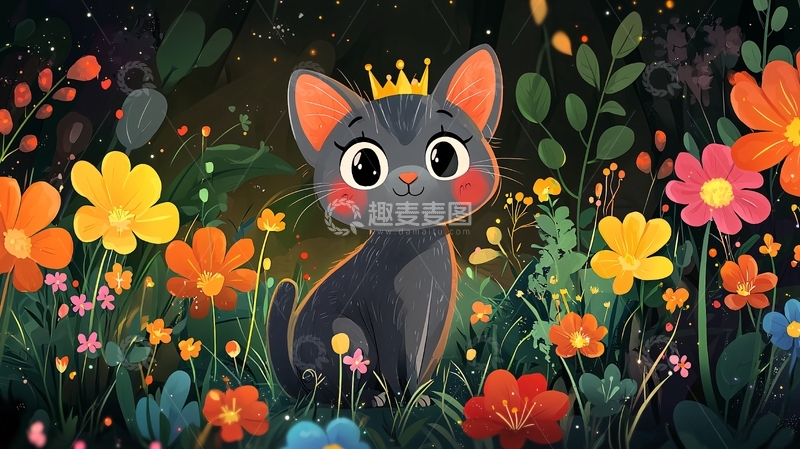 高清大图下载【趣麦麦图】戴皇冠的小猫