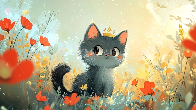 高清大图下载【趣麦麦图】戴皇冠的小猫