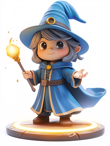 可爱卡通魔法师