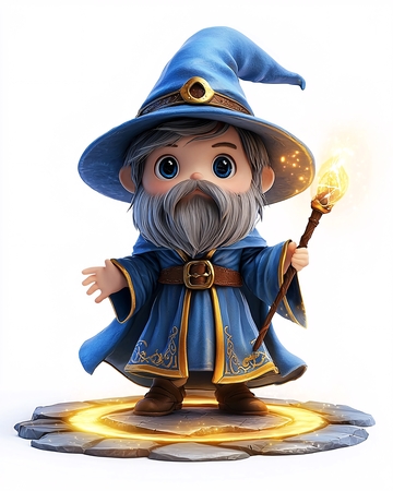 可爱卡通魔法师