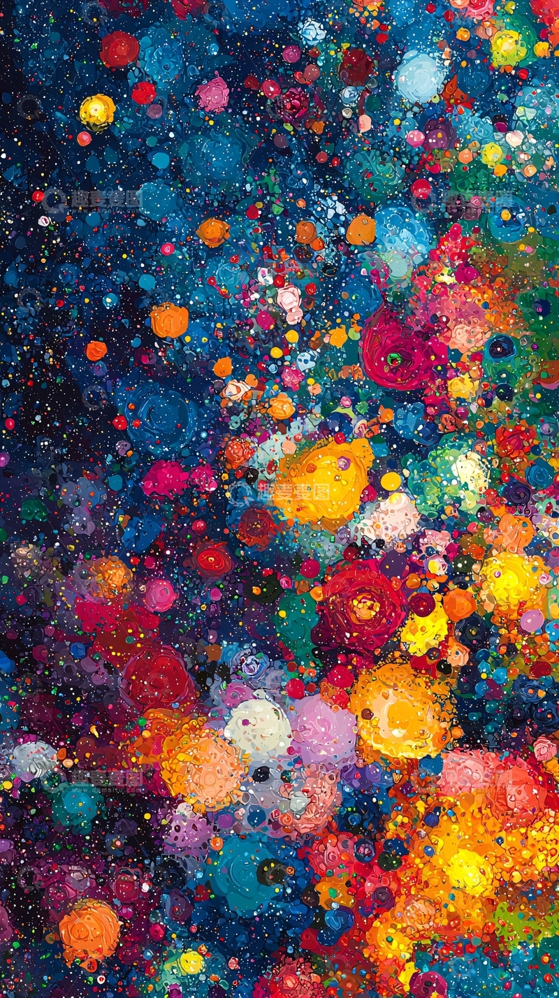 高清大图下载【趣麦麦图】绚丽多彩的抽象油画