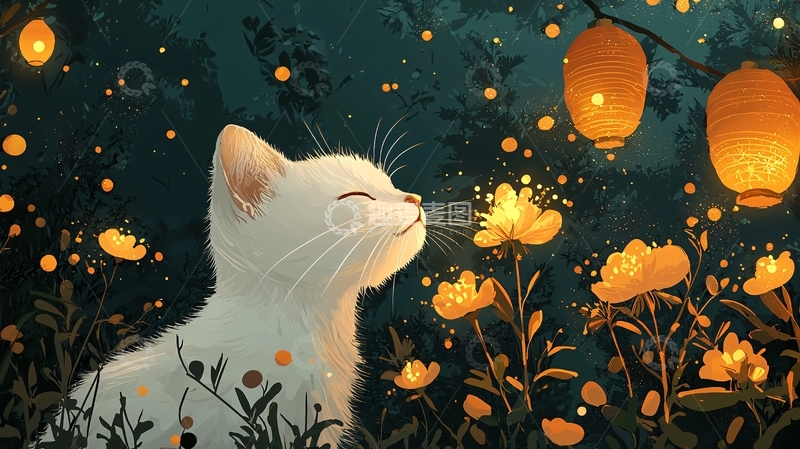 高清大图下载【趣麦麦图】小猫闻花