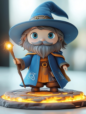 可爱卡通魔法师